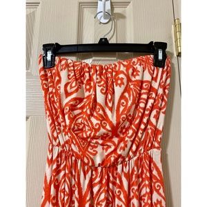 Orange & white maxi dress